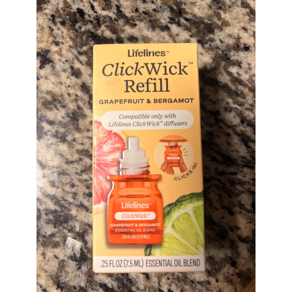Lifelines ClickWick Refill Grapefruit & Bergamot Essential Oil Blend .25 fl oz